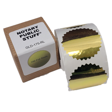 GLD-175-RL - Notary Public Stuff® Gold Seals, Roll of 100